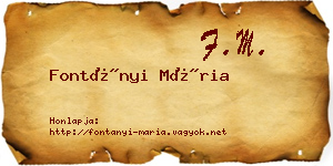 Fontányi Mária névjegykártya