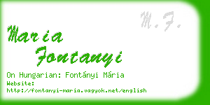 maria fontanyi business card