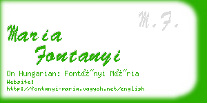 maria fontanyi business card